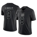 STECN NY.Giants #9 Lsaiah Likely Player Black Limited Reflective Home Game Stitched Jerseys