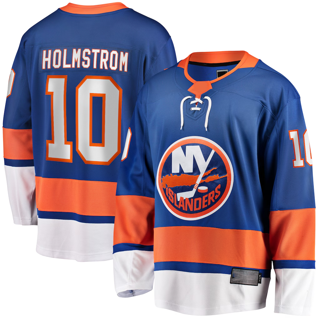 STECN NY.Islanders #10 Simon Holmstrom Blue Home Premier Breakaway Player Jerseys