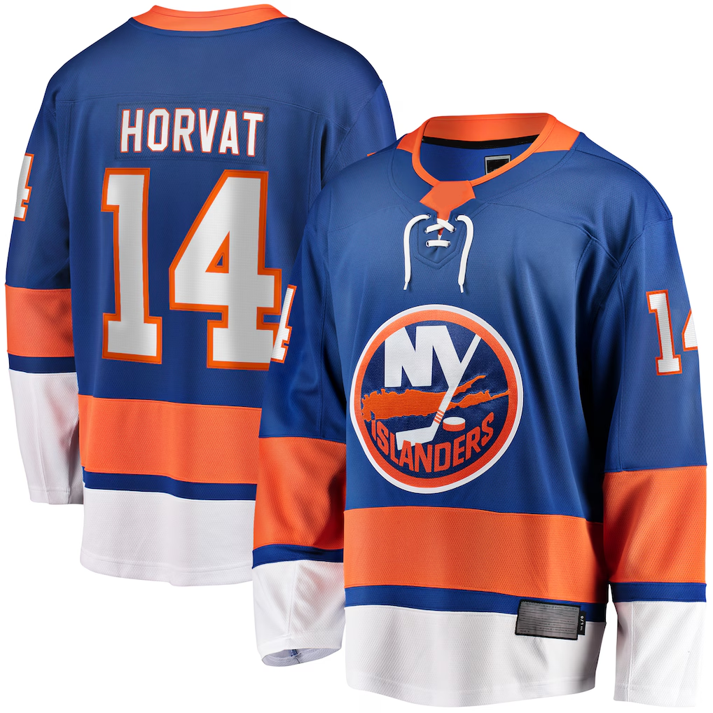 STECN NY.Islanders #14 Bo Horvat Blue Home Breakaway Jerseys
