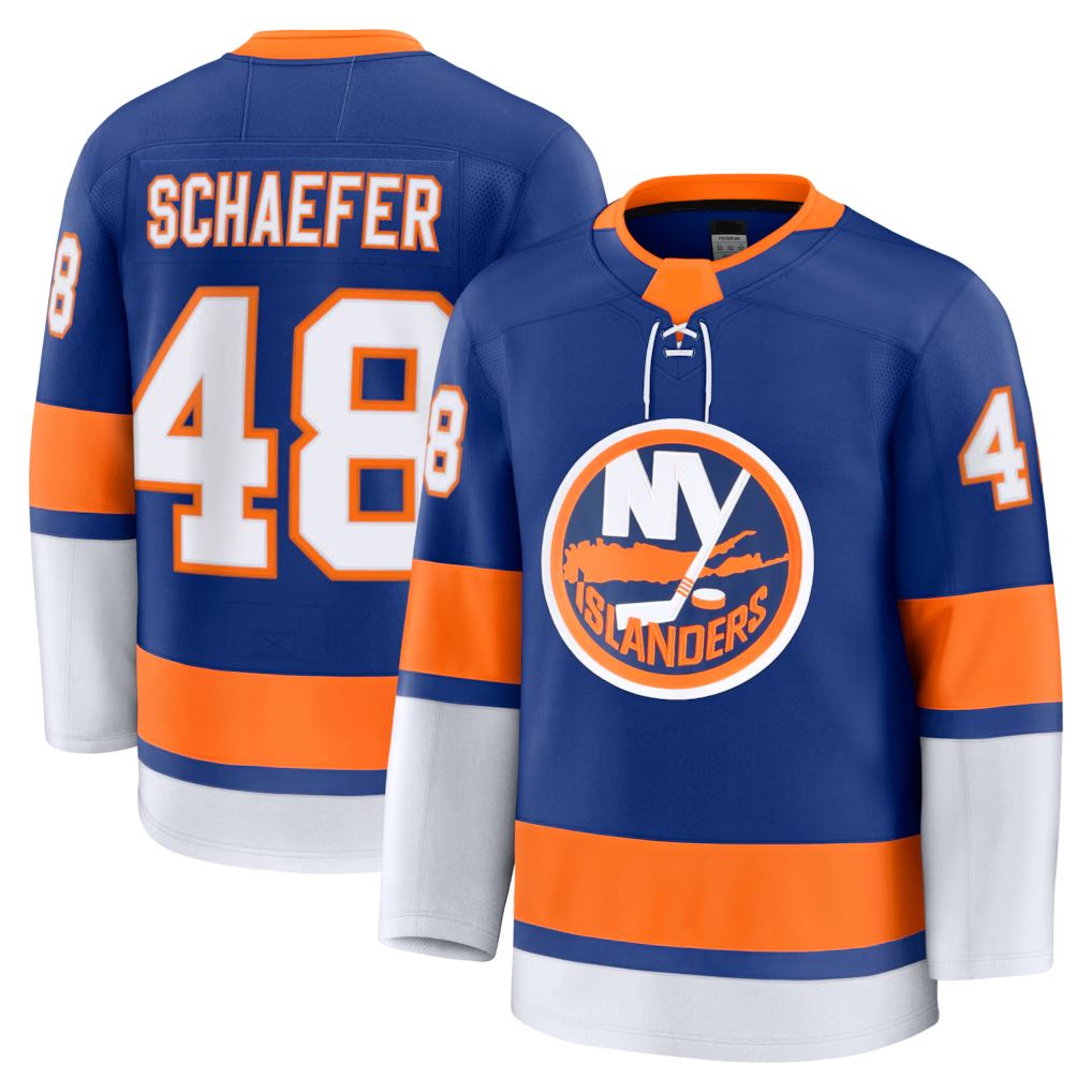 STECN NY.Islanders #48 Matthew Schaefer Royal Home Premium Jerseys