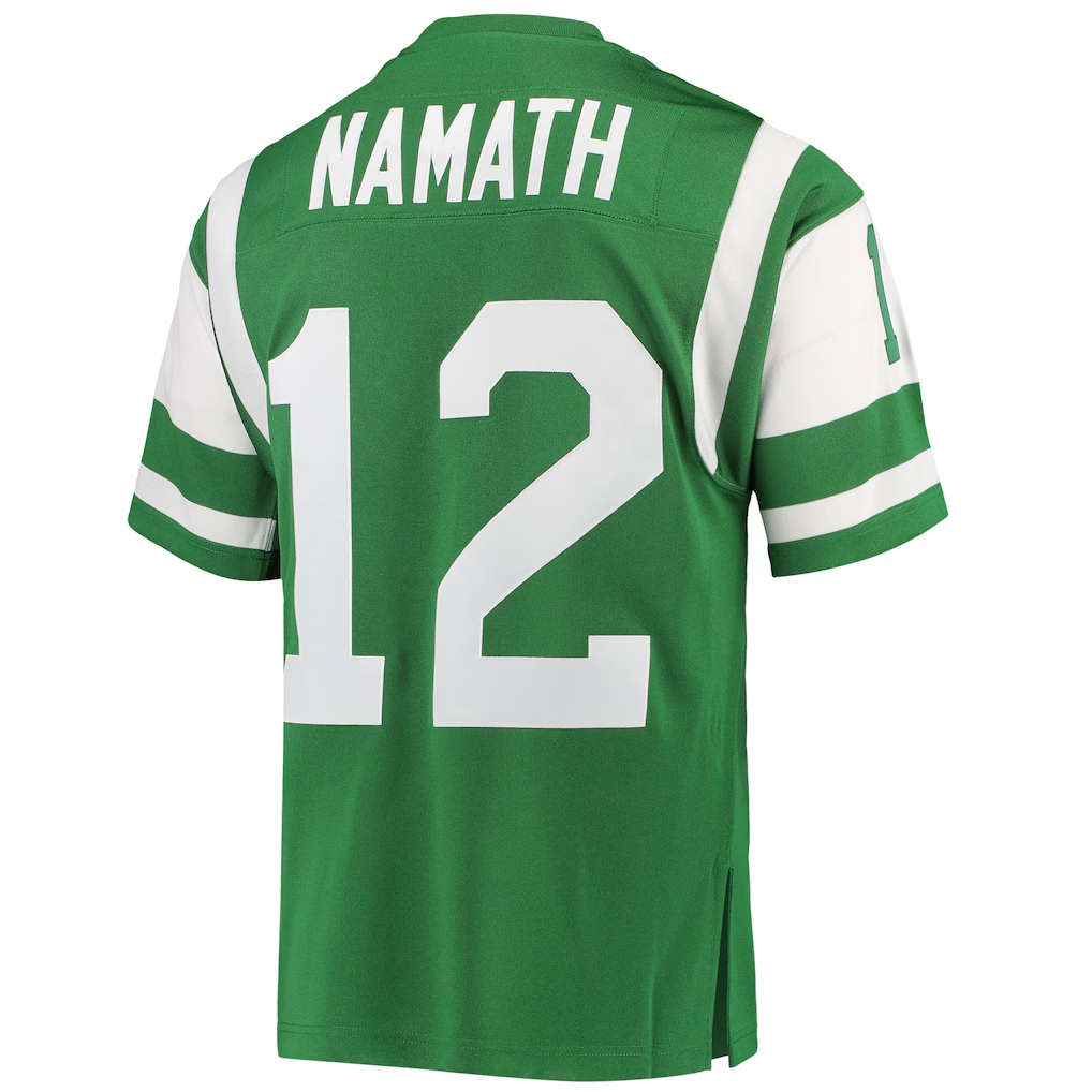 STECN NY.Jets 1968 #12 Joe Namath Mitchell & Ness Green Authentic Throwback Retired Player Stitched Puhic Jersey
