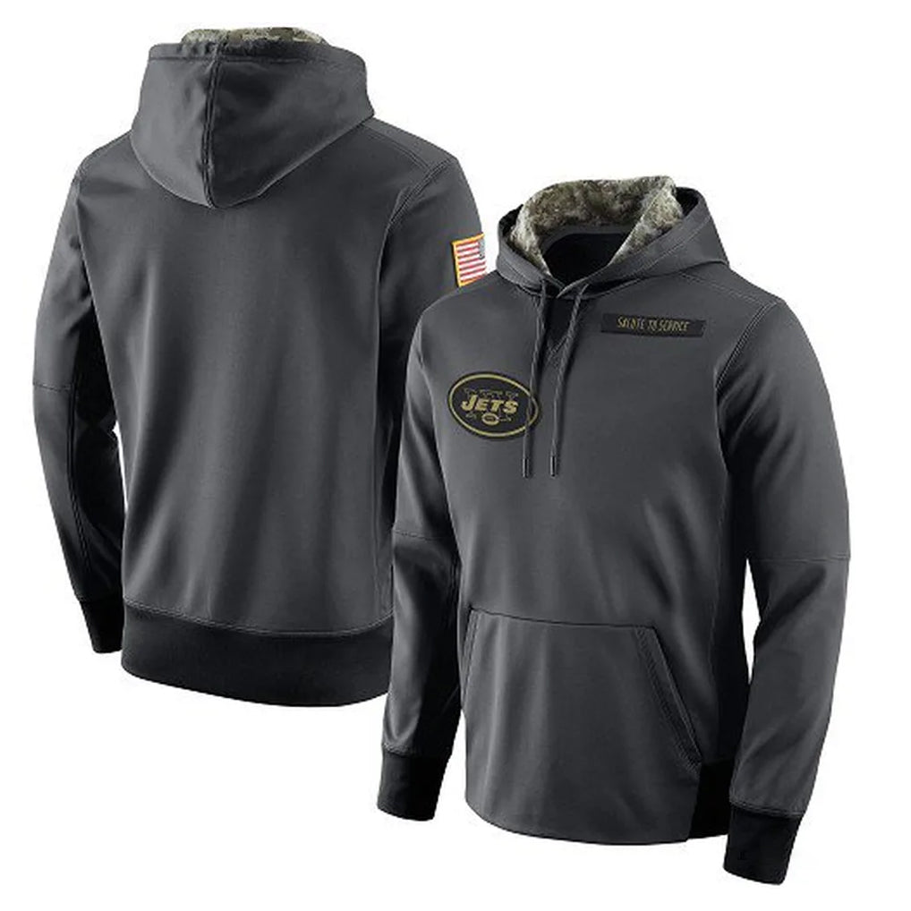 STECN NY.Jets Gray Pullover Hoodies Limited Game Blank Player Stitched Jerseys