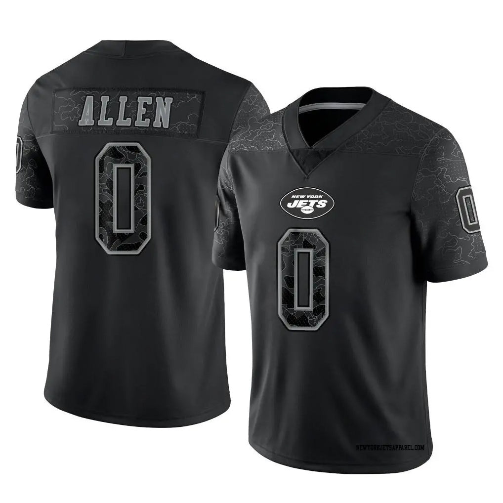 STECN NY.Jets #0 Braelon Allen Player Black REFLECTIVE Limited Stitched Jerseys