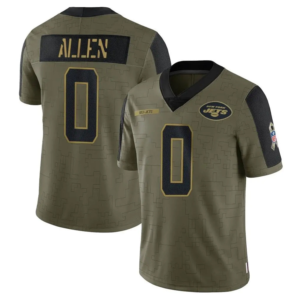 STECN NY.Jets #0 Braelon Allen Player Olive Salute To Service Limited Game Stitched Jerseys