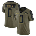 STECN NY.Jets #0 Braelon Allen Player Olive Salute To Service Limited Game Stitched Jerseys