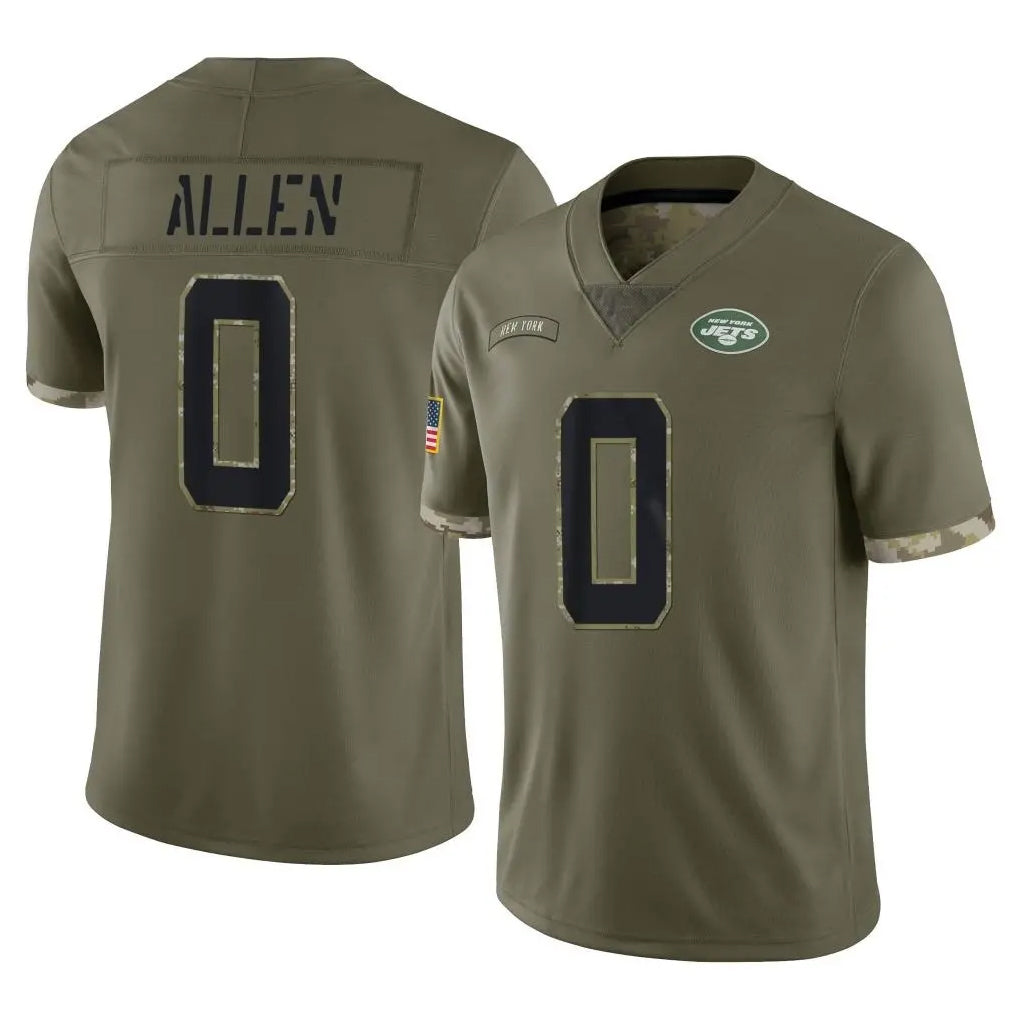 STECN NY.Jets #0 Braelon Allen Player Olive Salute To Service Limited Stitched Jerseys