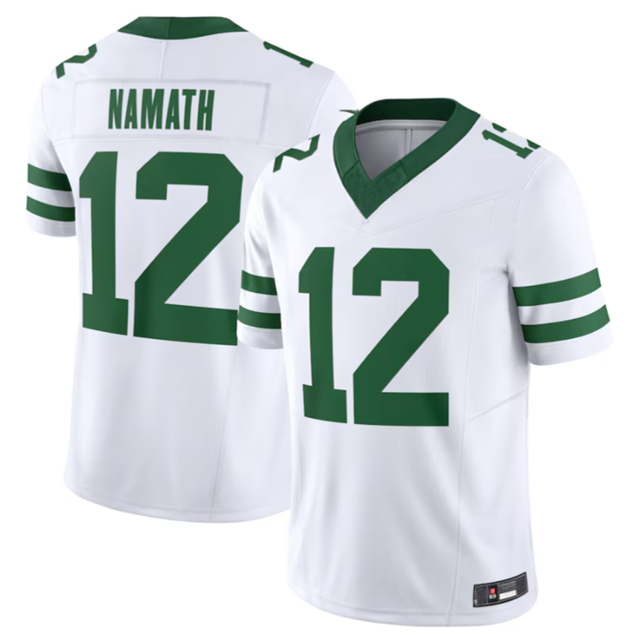 STECN NY.Jets #12 Joe Namath Legacy White Vapor F.U.S.E. Limited Jersey Stitched American Stitched Jerseys