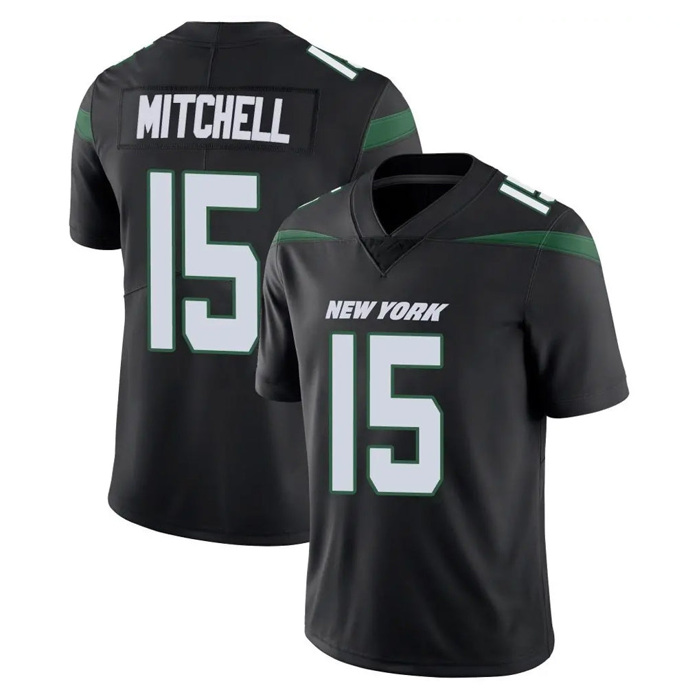 STECN NY.Jets #15 Adonai Mitchell Player Stealth Black Limited Vapor Home Game Stitched Jerseys