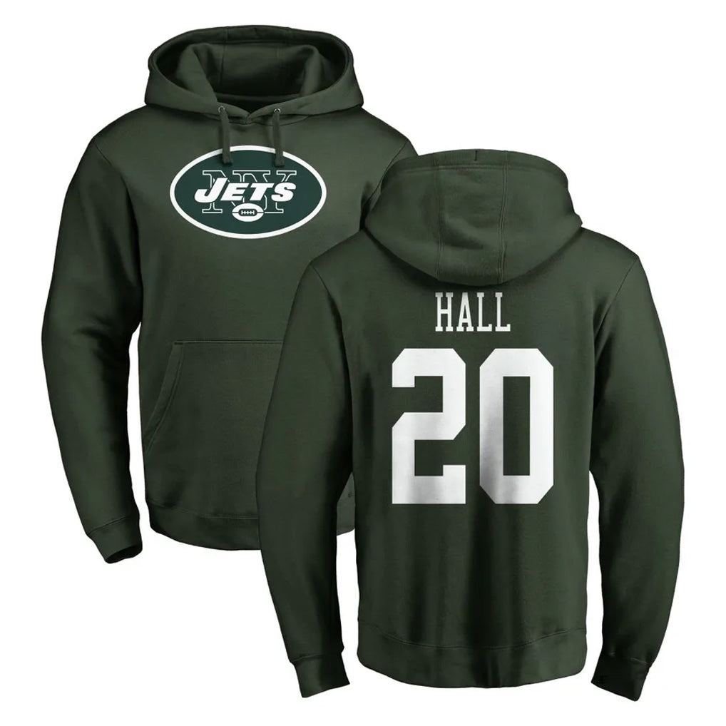 STECN NY.Jets #20 Breece Hall Player Green LOGO Pullover Hoodies Limited Game Stitched Jerseys