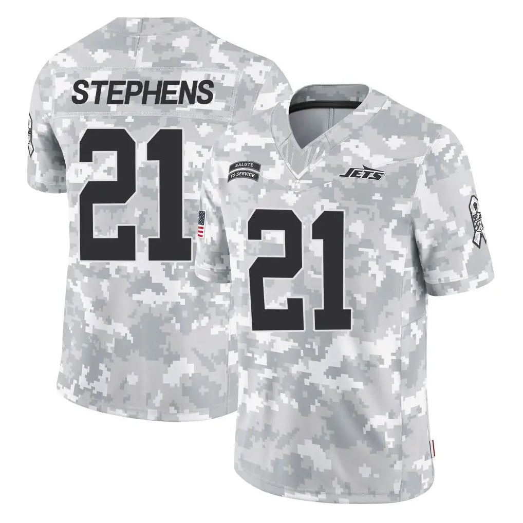 STECN NY.Jets #21 Brandon Stephens Player Arctic Camo Salute to Service Limited Game Stitched Jerseys