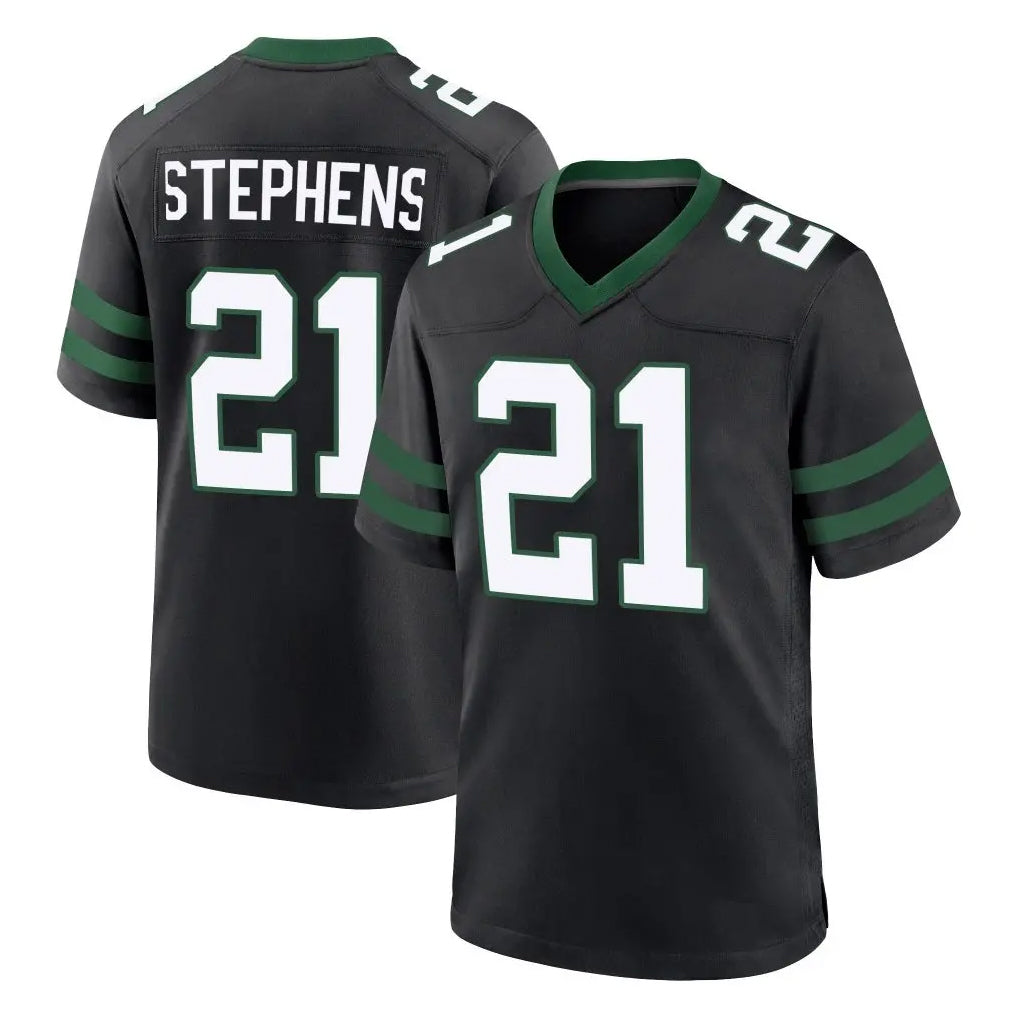 STECN NY.Jets #21 Brandon Stephens Player Black Legacy Home Game Stitched Jerseys