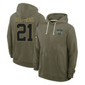 STECN NY.Jets #21 Brandon Stephens Player Olive Salute to Service Pullover Hoodies Limited Stitched Jerseys