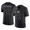 STECN NY.Jets #21 Brandon Stephens Player Stealth Black Limited Reflective Home Game Stitched Jerseys