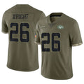 STECN NY.Jets #26 Nahshon Wright Player Olive Salute To Service Limited Stitched Jerseys