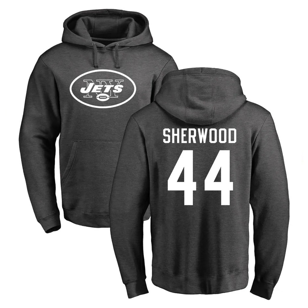 STECN NY.Jets #44 Jamien Sherwood Player Gray Pullover Hoodies Limited Game Stitched Jerseys