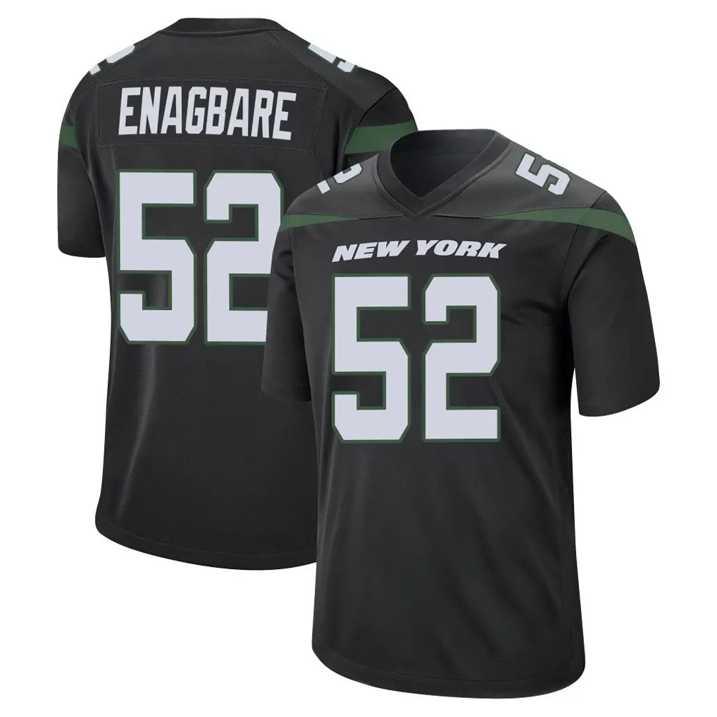 STECN NY.Jets #52 Kingsley Enagbare Player Stealth Black Home Game Stitched Jerseys