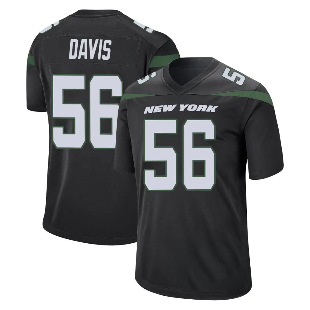 STECN NY.Jets #56 Demario Davis Player Stealth Black Home Game Stitched Jerseys