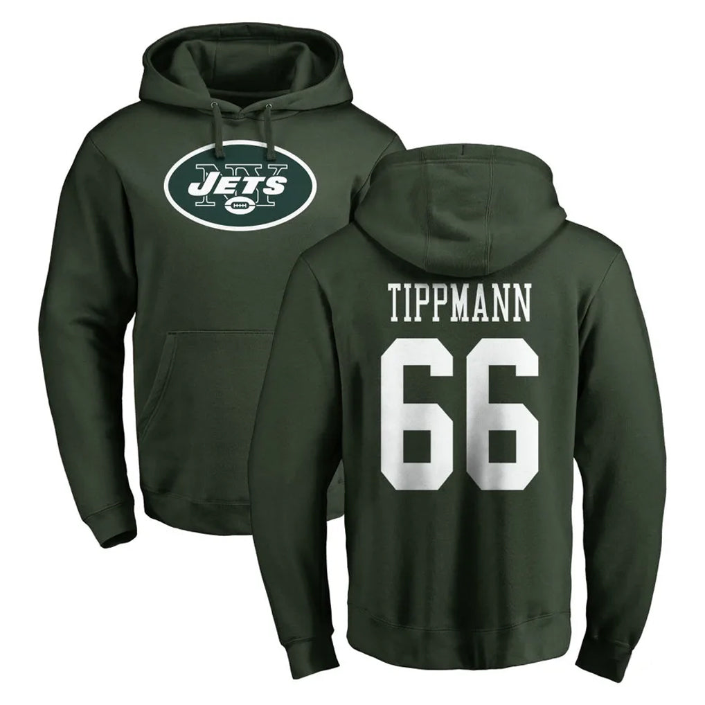STECN NY.Jets #66 Joe Tippmann Player Green LOGO Pullover Hoodies Limited Game Stitched Jerseys