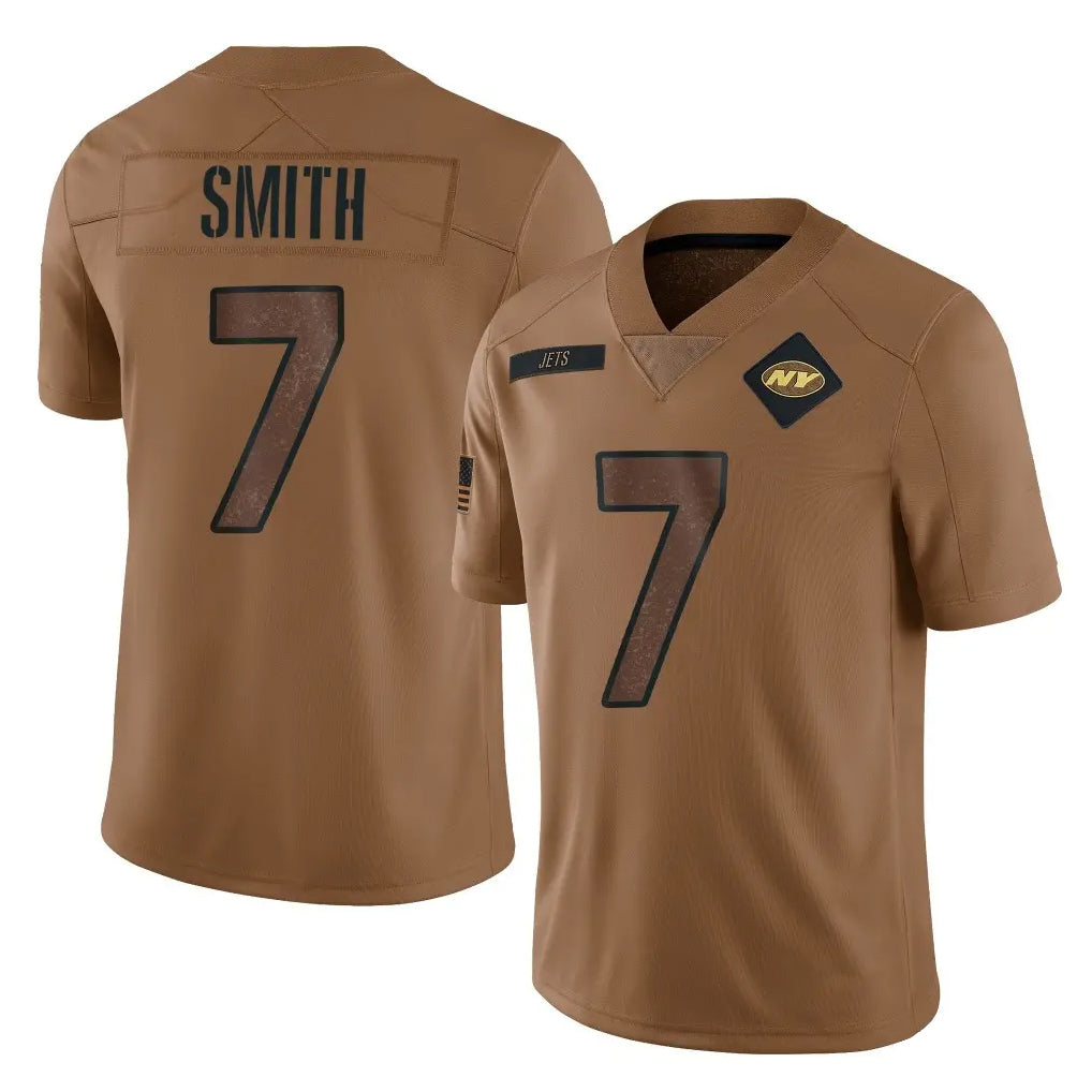 STECN NY.Jets #7 Geno Smith Player Brown Salute To Service Limited Stitched Jerseys
