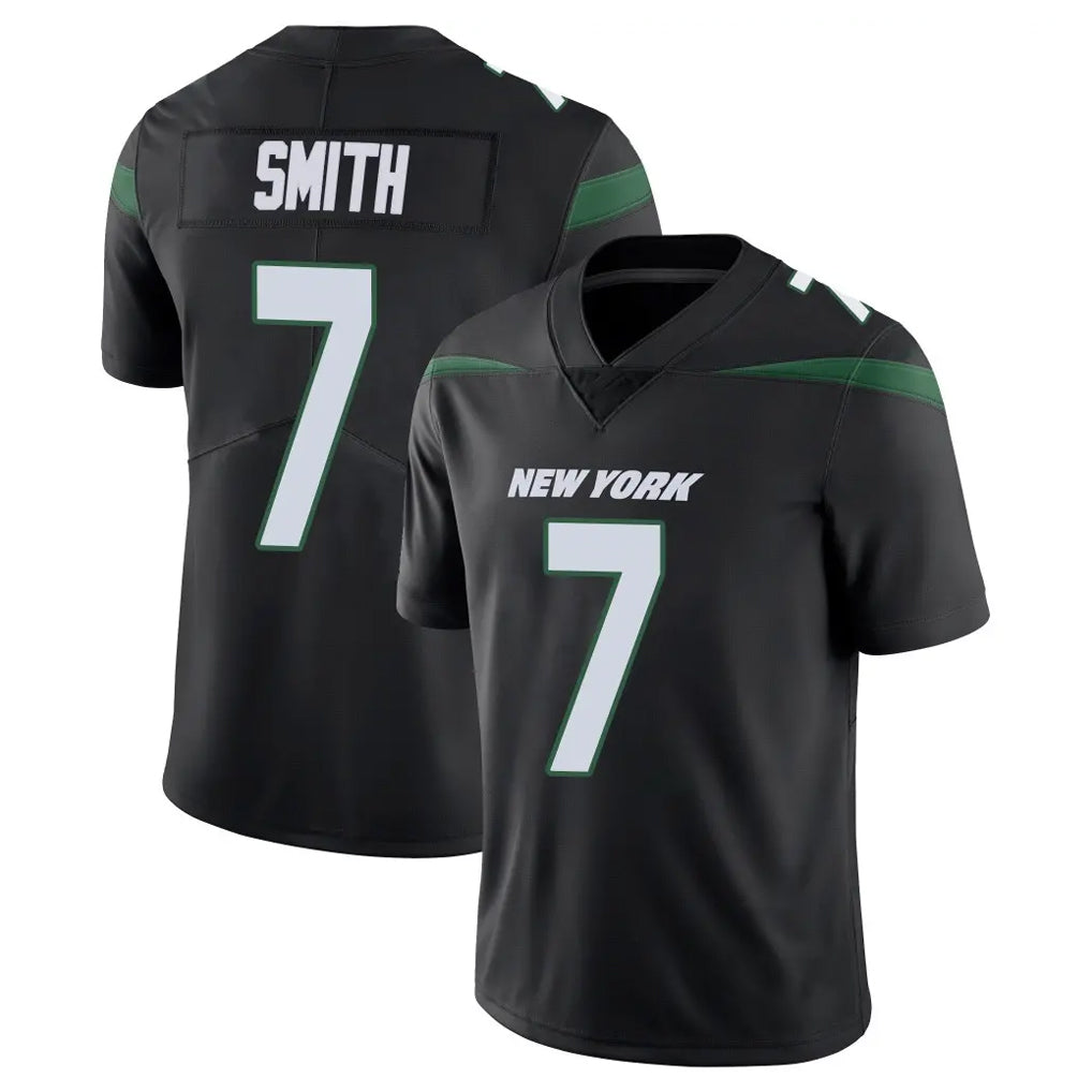 STECN NY.Jets #7 Geno Smith Player Stealth Black Limited Vapor Home Game Stitched Jerseys