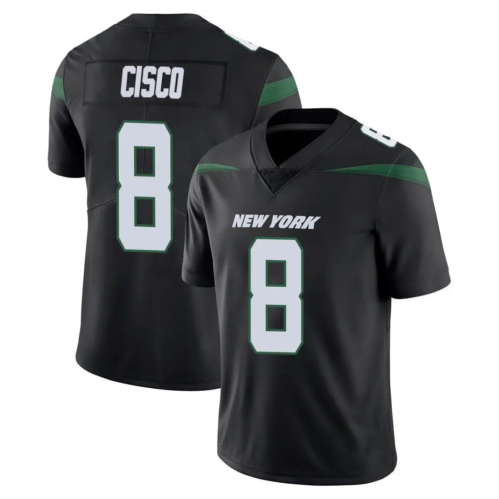 STECN NY.Jets #8 Andre Cisco Player Stealth Black Limited Vapor Home Game Stitched Jerseys