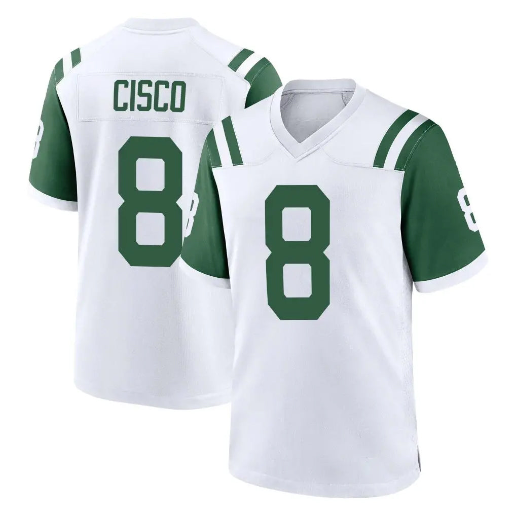 STECN NY.Jets #8 Andre Cisco Player White Classic Home Game Stitched Jerseys