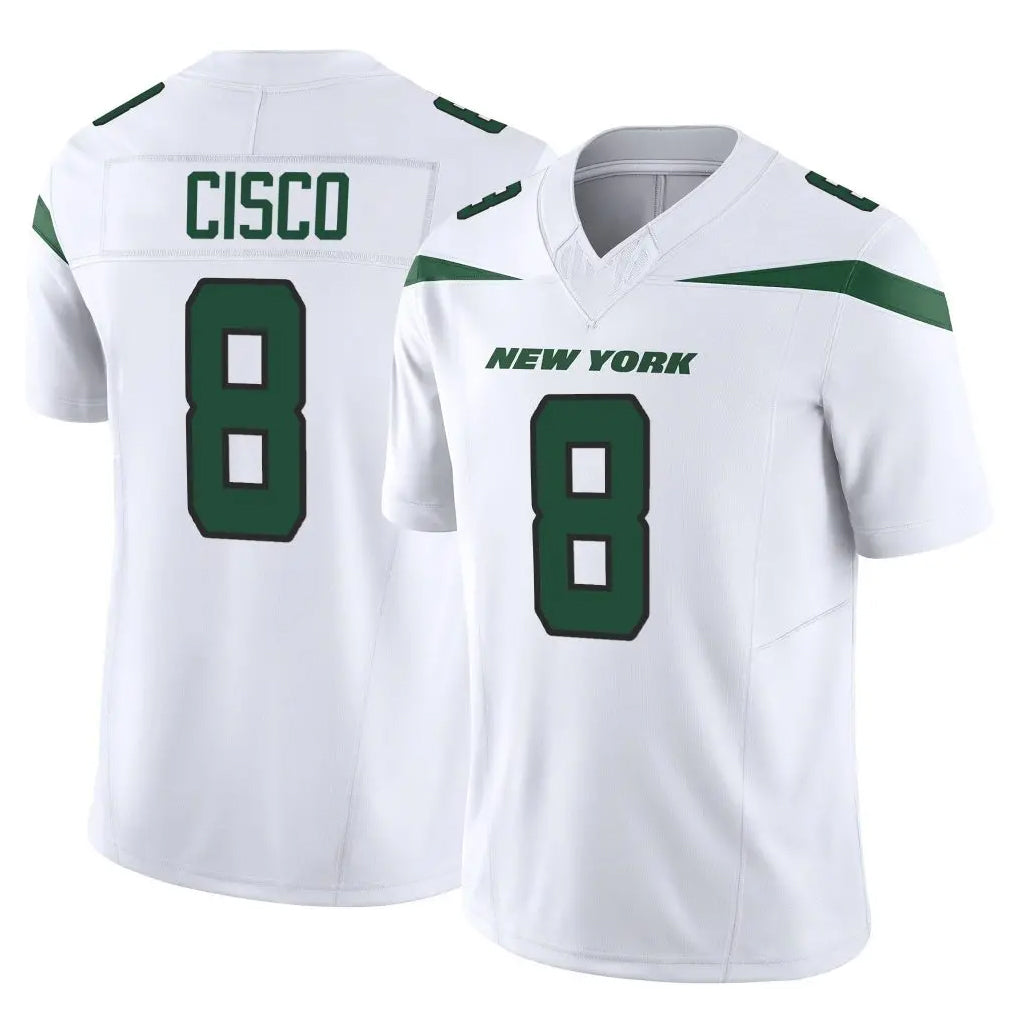 STECN NY.Jets #8 Andre Cisco Player White Limited Vapor F.U.S.E. Home Game Stitched Jerseys
