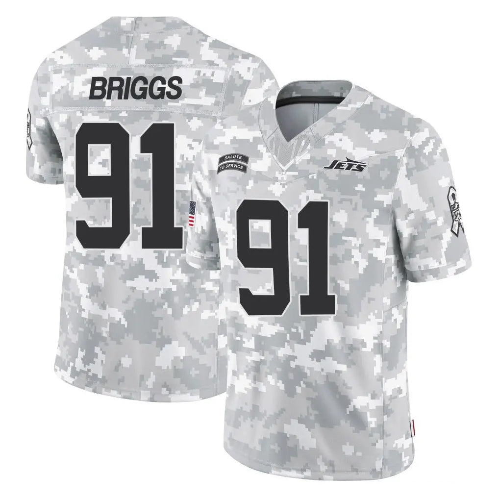 STECN NY.Jets #91 Jowon Briggs Player Arctic Camo Salute to Service Limited Game Stitched Jerseys