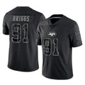 STECN NY.Jets #91 Jowon Briggs Player Stealth Black Limited Reflective Home Game Stitched Jerseys