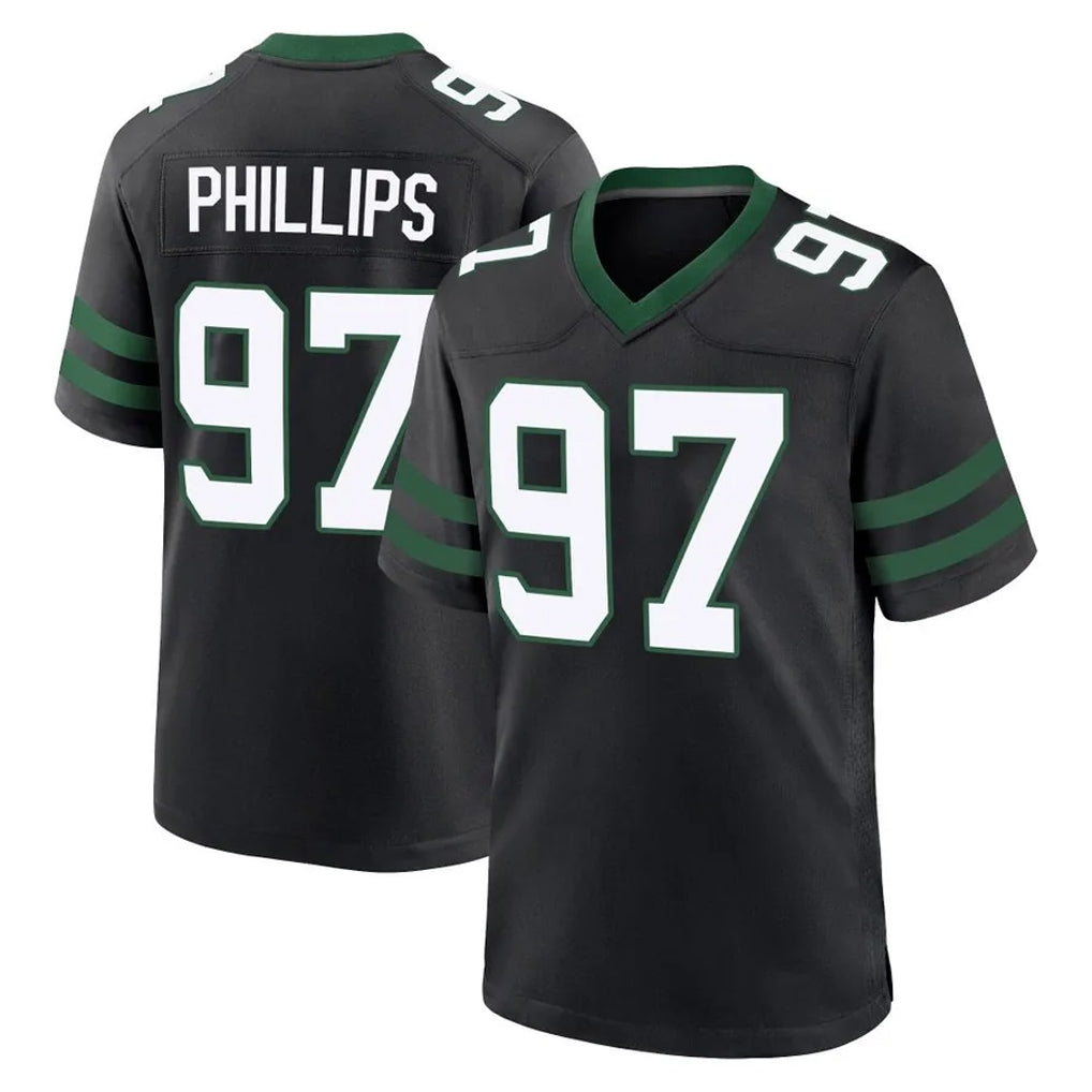 STECN NY.Jets #97 Harrison Phillips Player Black Legacy Home Game Stitched Jerseys