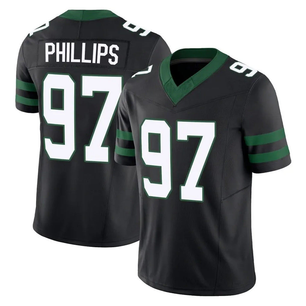 STECN NY.Jets #97 Harrison Phillips Player Black Limited Legacy Vapor F.U.S.E. Home Game Stitched Jerseys
