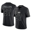 STECN NY.Jets #97 Harrison Phillips Player Stealth Black Limited Reflective Home Game Stitched Jerseys
