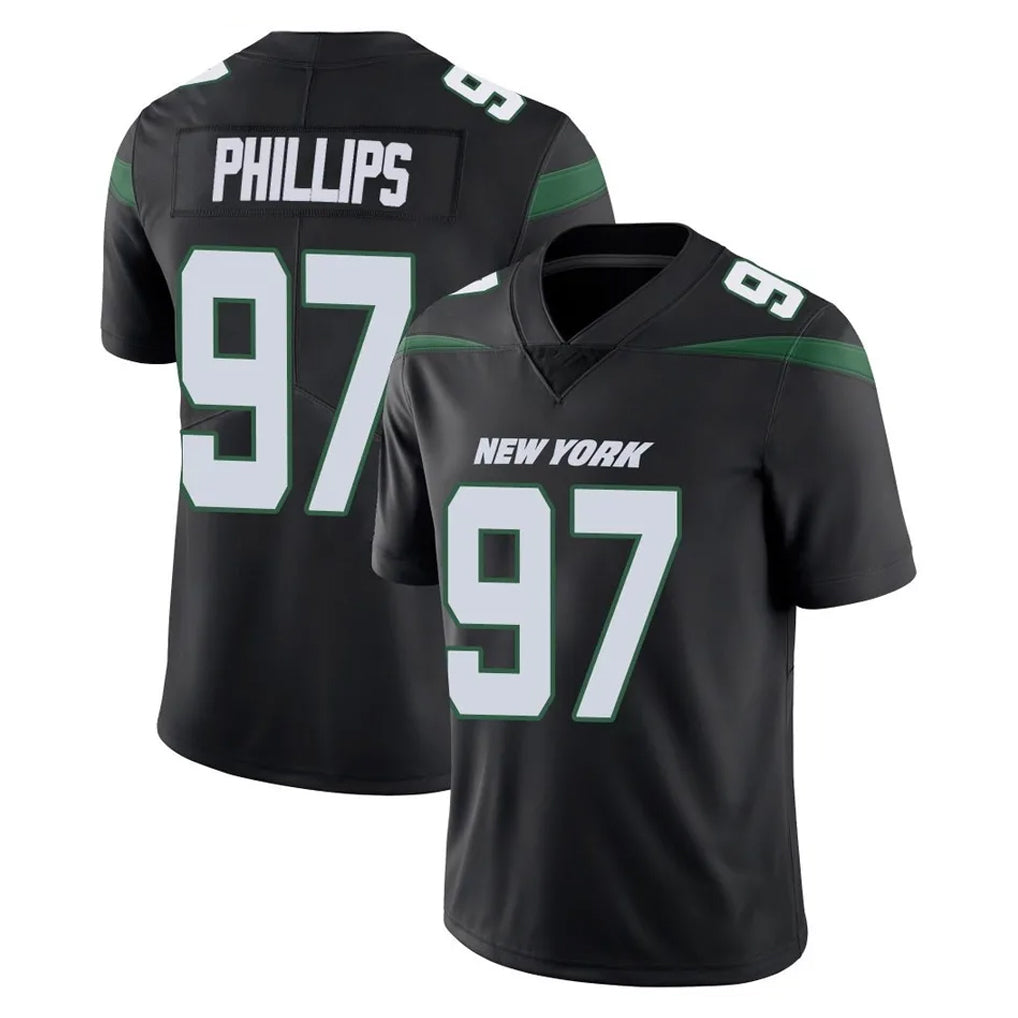 STECN NY.Jets #97 Harrison Phillips Player Stealth Black Limited Vapor Home Game Stitched Jerseys