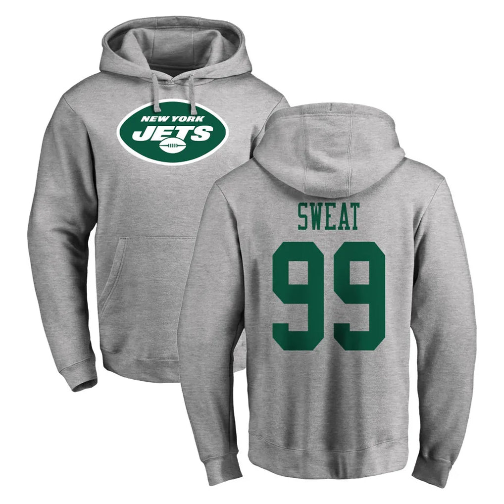STECN NY.Jets #99 T'Vondre Sweat Player Gray LOGO Pullover Hoodies Limited Game Stitched Jerseys