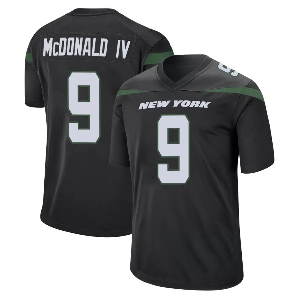 STECN NY.Jets #9 Will McDonald IV Player Stealth Black Home Game Stitched Jerseys