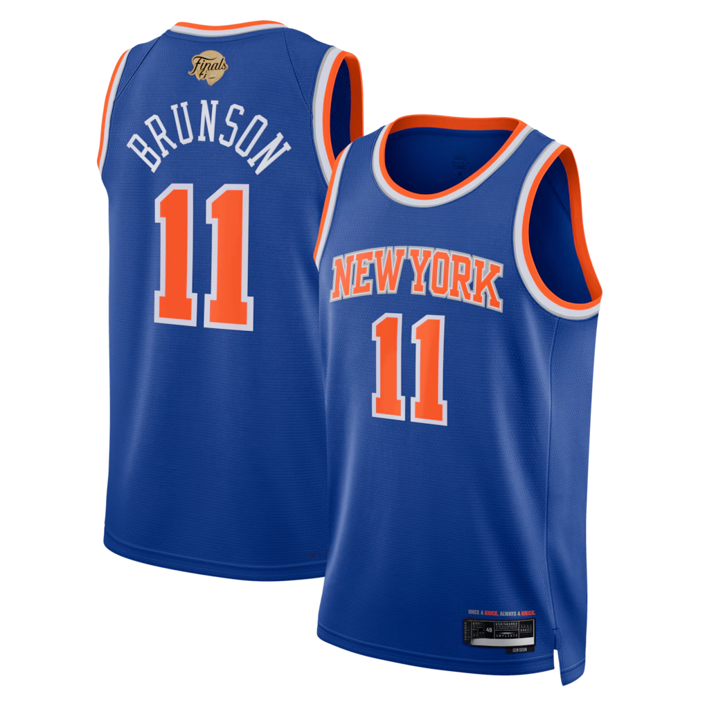 STECN NY.Knicks #11 Jalen Brunson  Blue 2026  Finals Patch Swingman Jerseys - Icon Edition