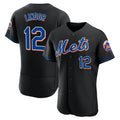 STECN NY.Mets #12 Francisco Lindor Player Black Replica Home Limited Elite Stitched Jerseys