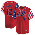 STECN NY.Mets #12 Francisco Lindor Player Red 2025 Independence Day Vapor Premier Limited  Stitched Jerseys