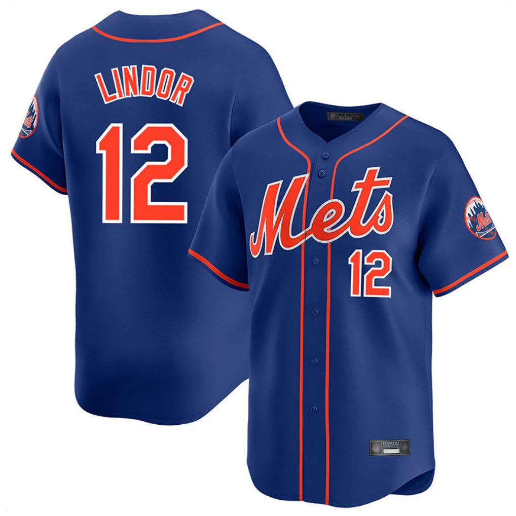 STECN NY.Mets #12 Francisco Lindor Player Royal Home Limited Stitched Jerseys