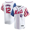 STECN NY.Mets #12 Francisco Lindor Player White 2025 Independence Day Vapor Premier Limited  Stitched Jerseys