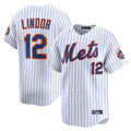 STECN NY.Mets #12 Francisco Lindor Player White Home Limited Stitched Jerseys