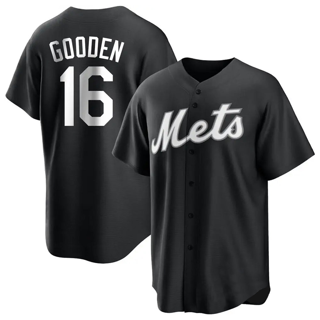 STECN NY.Mets #16 Dwight Gooden Player Black Home Game Stitched Jerseys