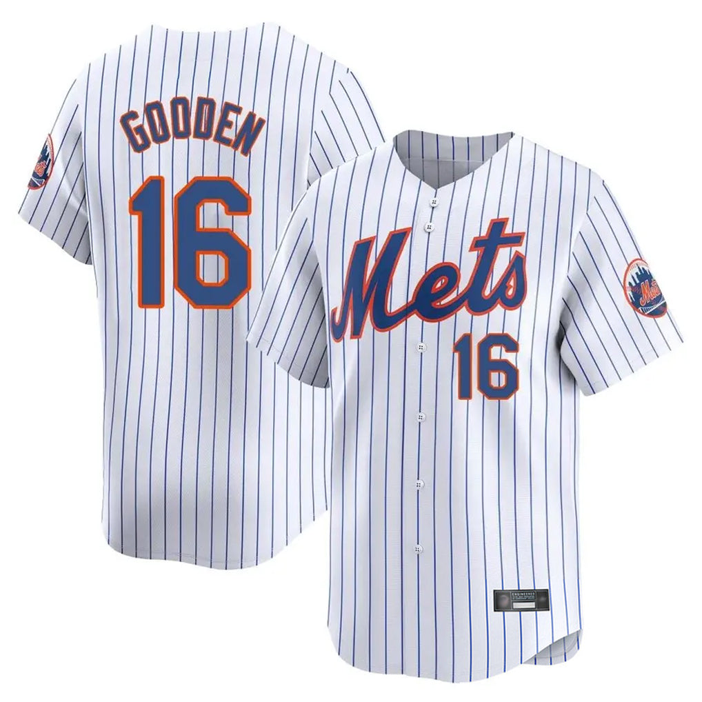 STECN NY.Mets #16 Dwight Gooden Player White Home Limited Stitched Jerseys