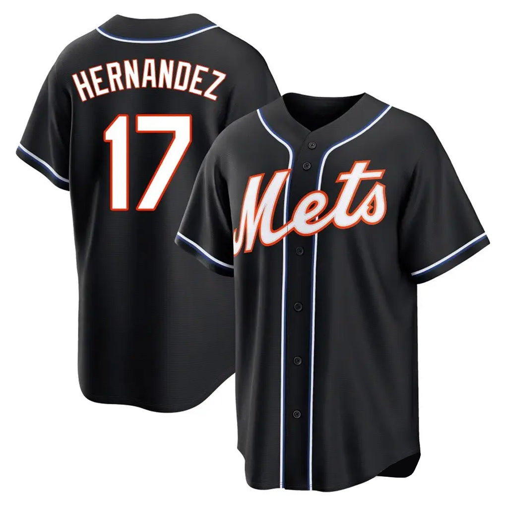 STECN NY.Mets #17 Keith Hernandez Player Black Fashion Out Game Stitched Jerseys