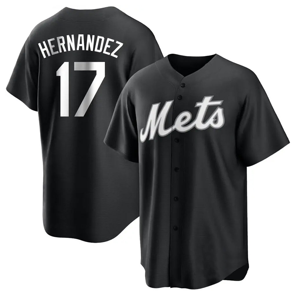 STECN NY.Mets #17 Keith Hernandez Player Black Home Game Stitched Jerseys