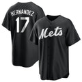 STECN NY.Mets #17 Keith Hernandez Player Black Home Game Stitched Jerseys