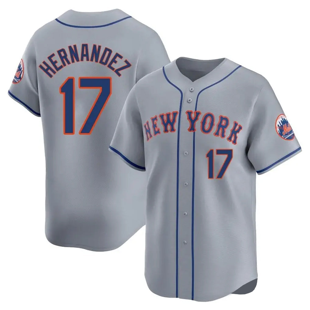 STECN NY.Mets #17 Keith Hernandez Player Gray Road Limited Home Stitched Jerseys