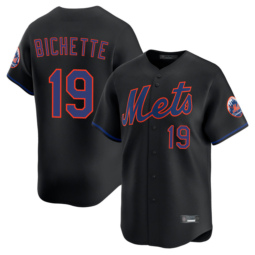 STECN NY.Mets #19 Bo Bichette Player Black Alternate Home Limited Stitched Jerseys
