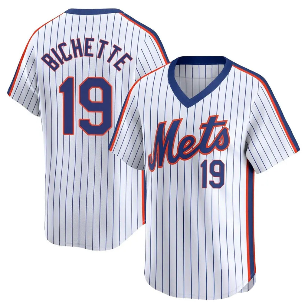 STECN NY.Mets #19 Bo Bichette Player White Cooperstown Collection T-shirt Game Stitched Jerseys