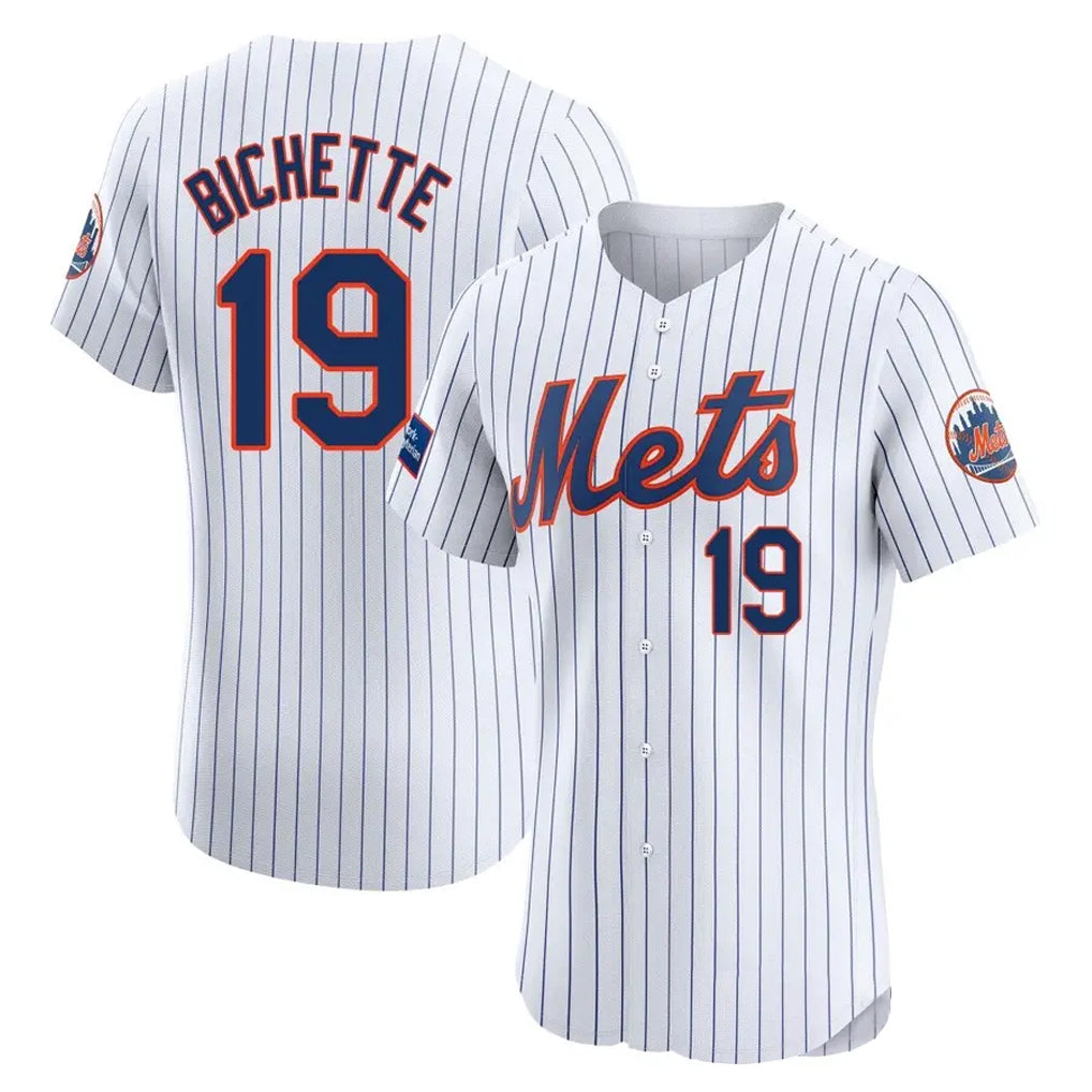STECN NY.Mets #19 Bo Bichette Player White Home Limited Elite Stitched Jerseys